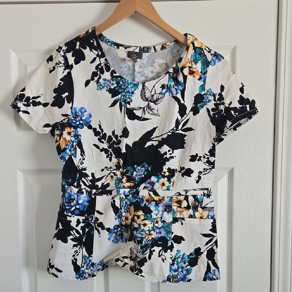 J. Jill Black and Blue Floral Blouse